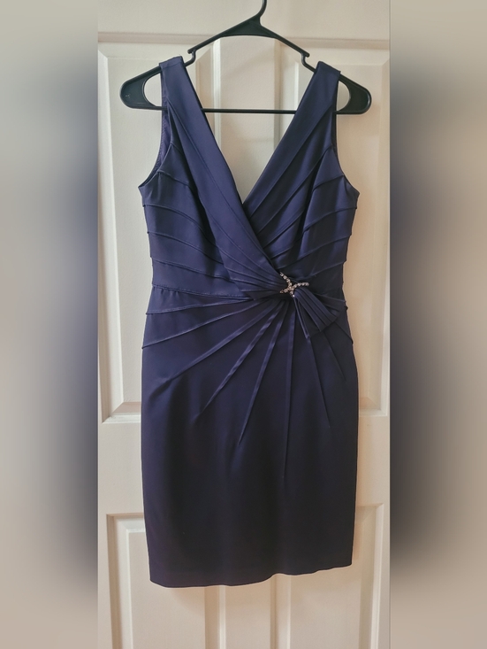 Jones New York Dresses & Skirts - Jones New York Eggplant  Sleeveless V-Neck Cocktail Dress with Rhinestone Detail
